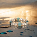 Blue Apatite, Labradorite, White Phantom Quartz, Aquamarine crystal bracelet