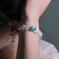 Serene Tides | Amazonite x White Phantom Quartz | Crystal Bracelet