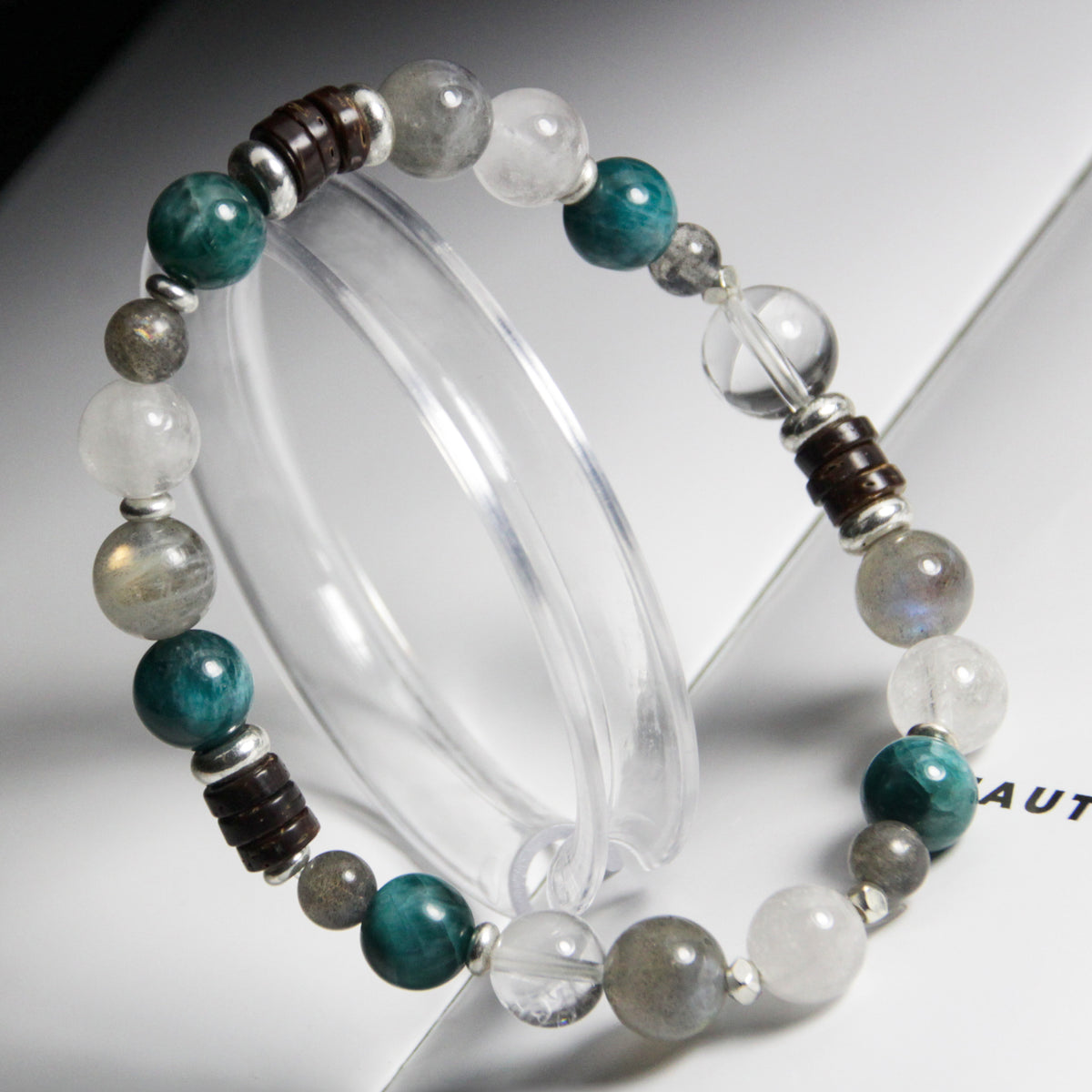 JHUMEN Blue Apatite Labradorite natural crystal bracelet