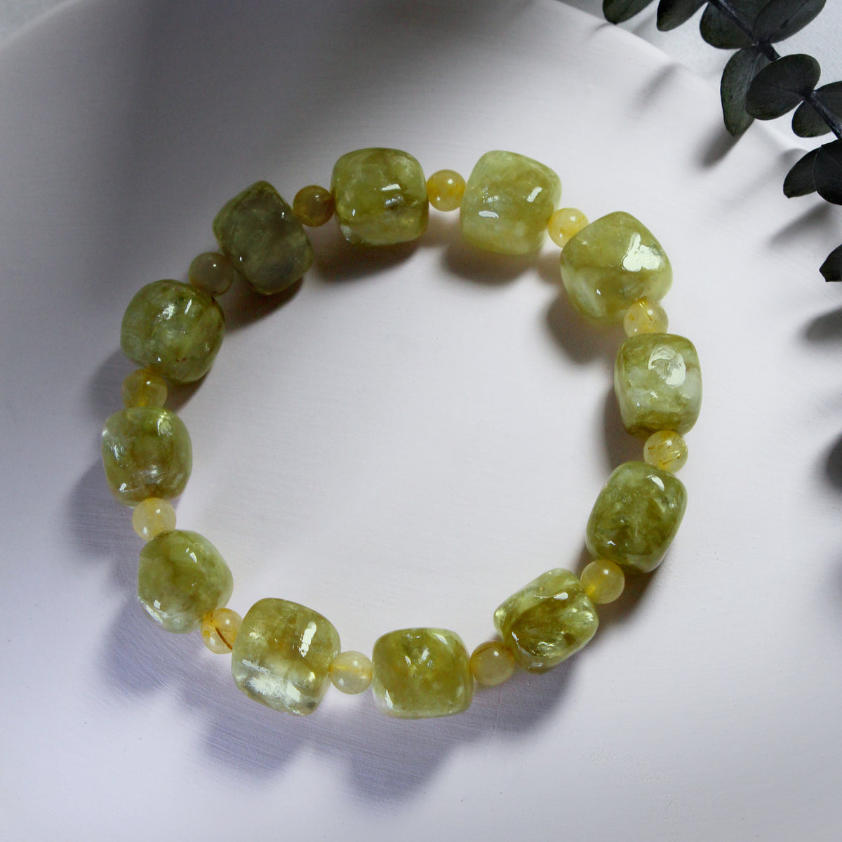 JHUMEN Golden Lepidolite Bracelet, natural crystal jewelry