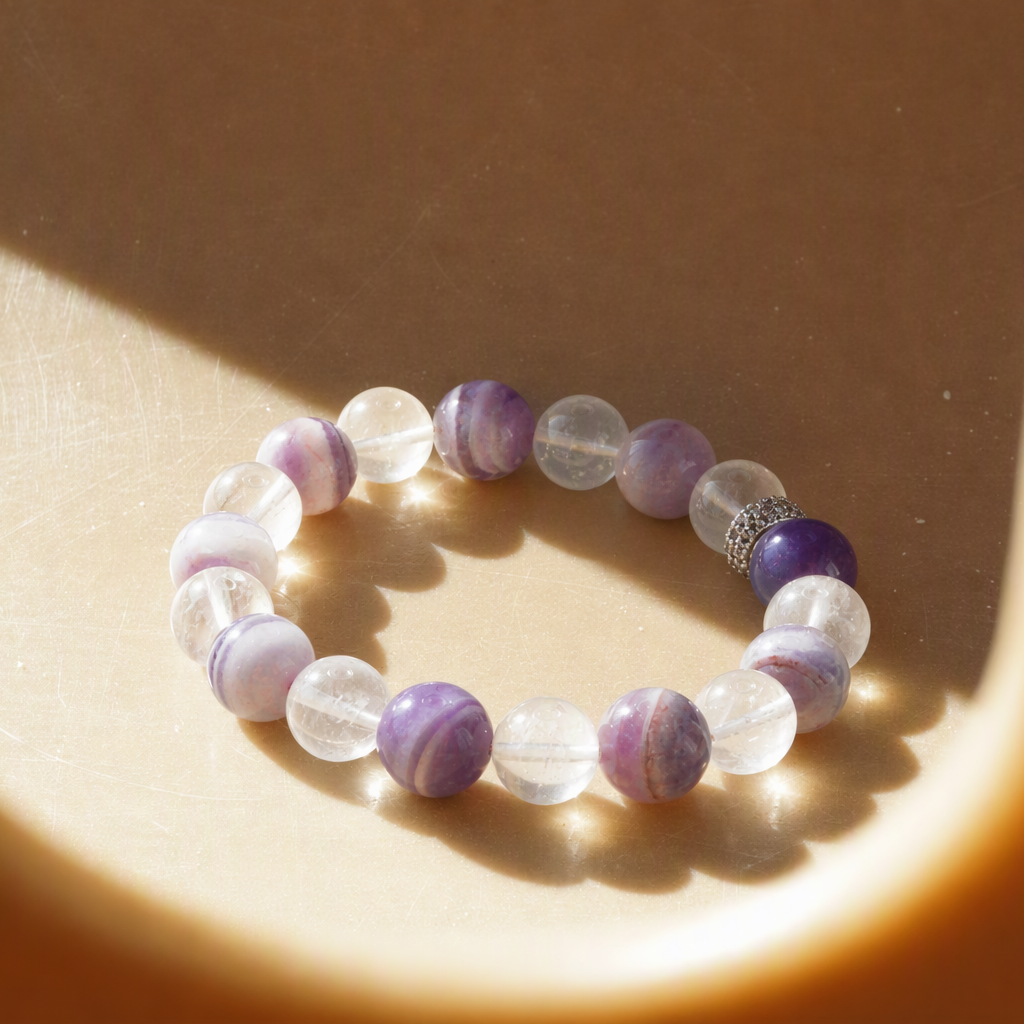 JHUMEN white phantom quartz amethyst bracelet