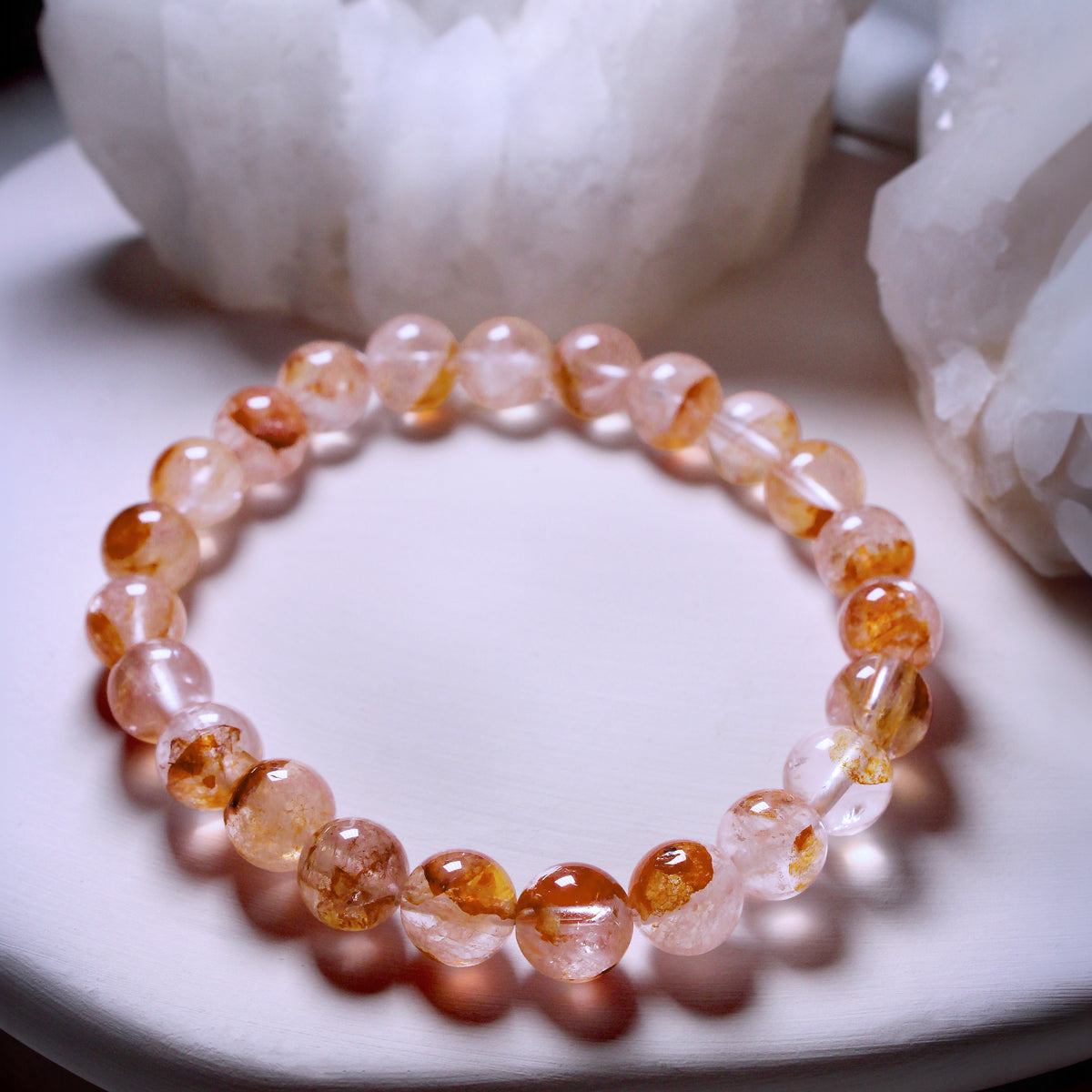Jhumen Koi Hematoid Quartz Bracelet, natural crystal jewelry