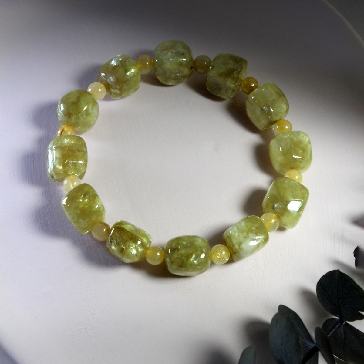 jhumen crystal jewelry Golden Lepidolite Bracelet, natural gemstone bracelet