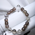 jhumen cyrstal bracelet Phantom Quartz Gray Chalcedony Black Rutilated Quartz beaded bracelet