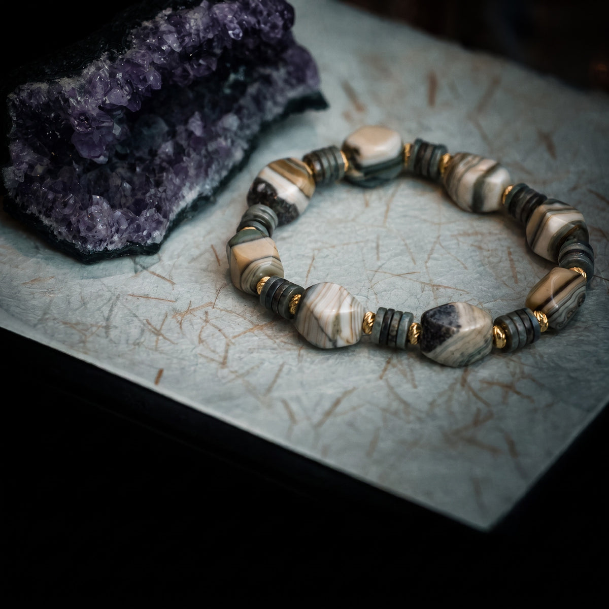 jhumen natural crystal jewelry Alashan Agate Bracelet