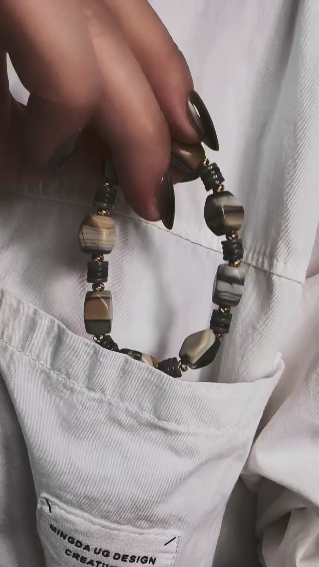 Jhumen natural crystal bracelet Alashan Agate Bracelet